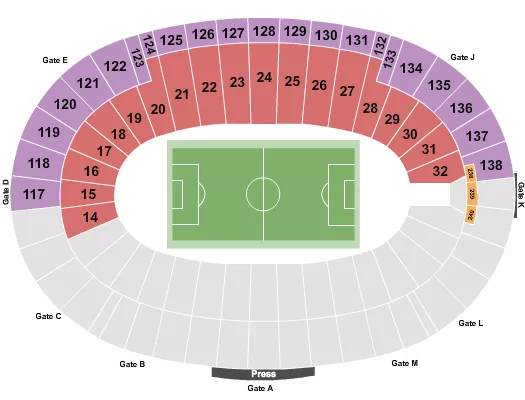 SOCCER 3 Seating Map Seating Chart