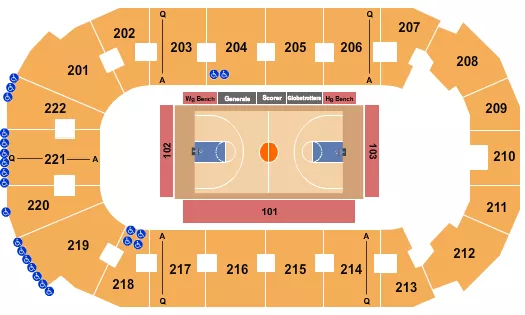 COVELLI CENTRE YOUNGSTOWN BASKETBALL Seating Map Seating Chart