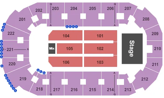 COVELLI CENTRE YOUNGSTOWN ENDSTAGE 2 Seating Map Seating Chart