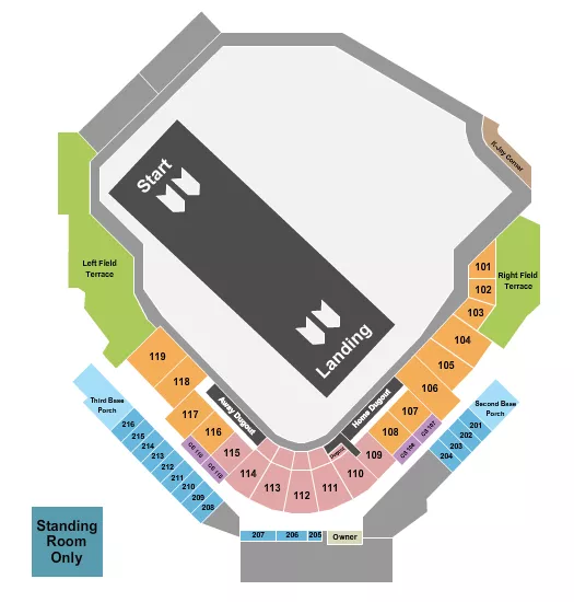 NITRO CIRCUS Seating Map Seating Chart