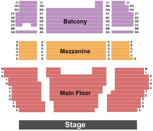 END STAGE Seating Map Seating Chart