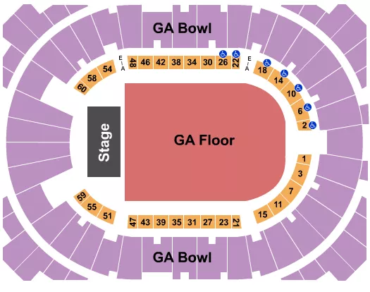 GA BOWL GA FLOOR Seating Map Seating Chart