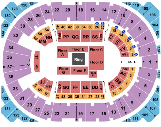 WRESTLING Seating Map Seating Chart