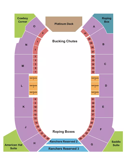 RODEO 5 Seating Map Seating Chart