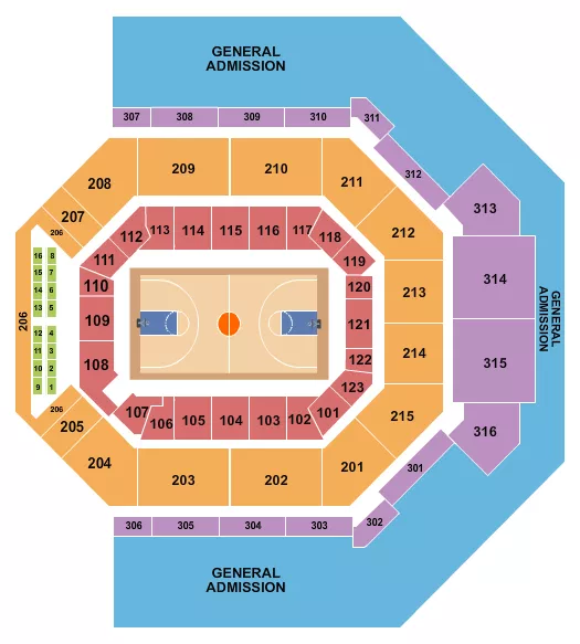 BASKETBALL Seating Map Seating Chart