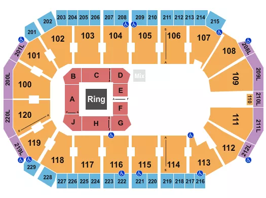 WWE NXT LIVE Seating Map Seating Chart