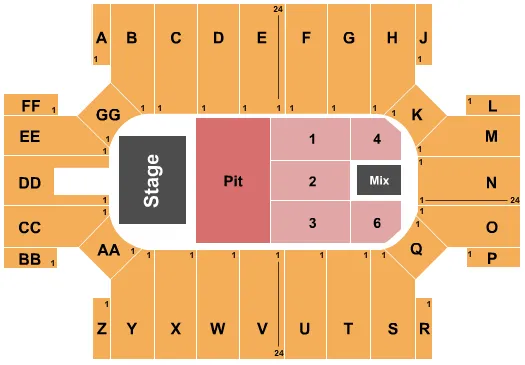 ENDSTAGE GA PIT Seating Map Seating Chart