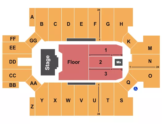ENDSTAGE GA FLOOR Seating Map Seating Chart