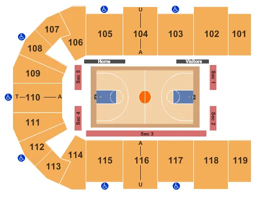 BASKETBALL Seating Map Seating Chart