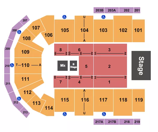 SUGARLAND Seating Map Seating Chart