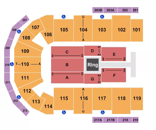 WWE Seating Map Seating Chart
