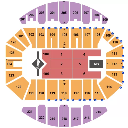CROWN COLISEUM THE CROWN CENTER J COLE Seating Map Seating Chart