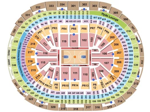 CRYPTOCOM ARENA BASKETBALL LAKERS Seating Map Seating Chart