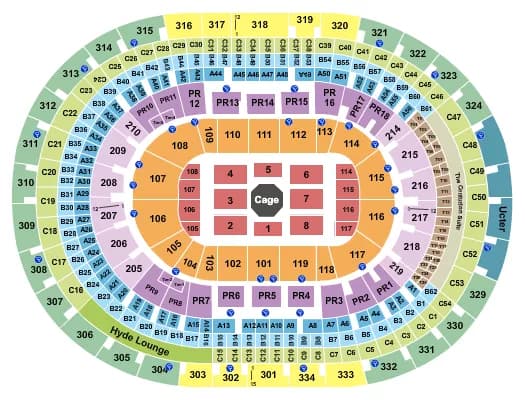 CRYPTOCOM ARENA UFC REVERSED VENUE Seating Map Seating Chart