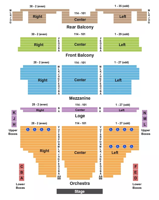 END STAGE Seating Map Seating Chart