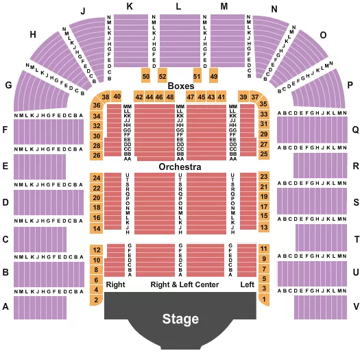 END STAGE Seating Map Seating Chart