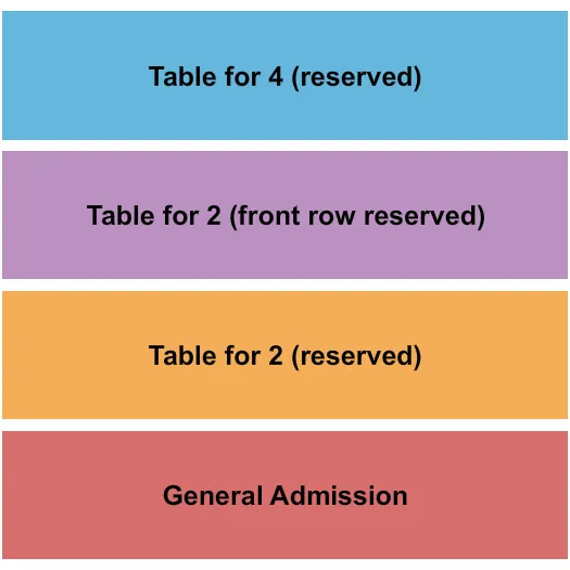 GA TABLE FOR 2 RESERVED TABLE FOR 4 RESERVED Seating Map Seating Chart
