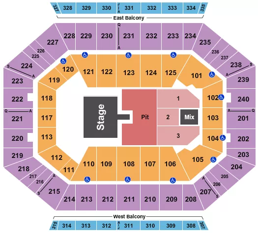 BRANTLEY GILBERT Seating Map Seating Chart