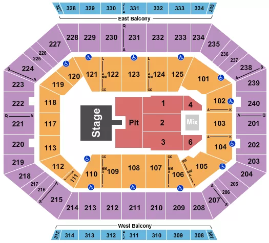 CODY JOHNSON Seating Map Seating Chart