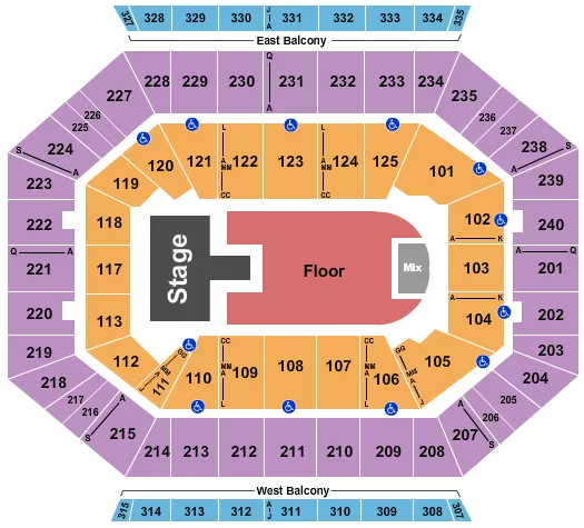GA FLOOR WITH CATWALK Seating Map Seating Chart