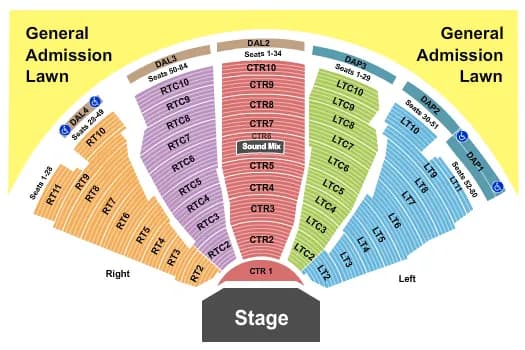 ENDSTAGE NO LAWN Seating Map Seating Chart