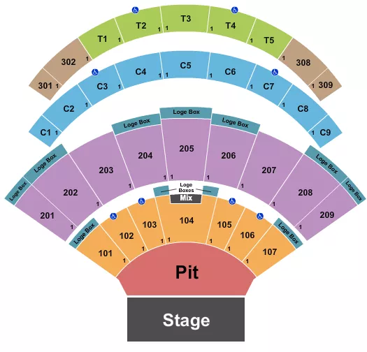 DAILYS PLACE AMPHITHEATER DUSTIN LYNCH Seating Map Seating Chart