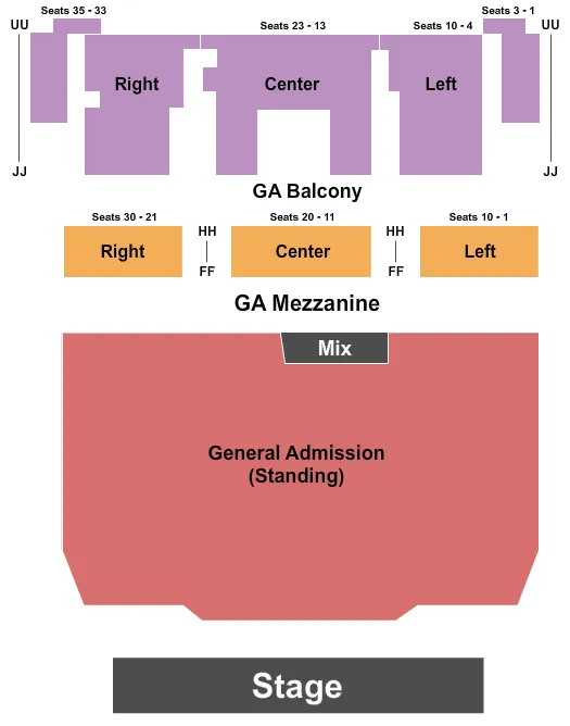 GA BY LEVEL Seating Map Seating Chart