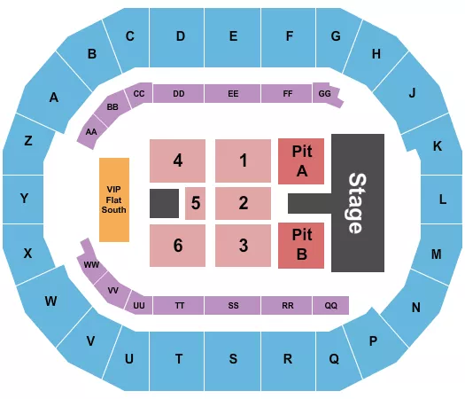 ENDSTAGE PIT Seating Map Seating Chart