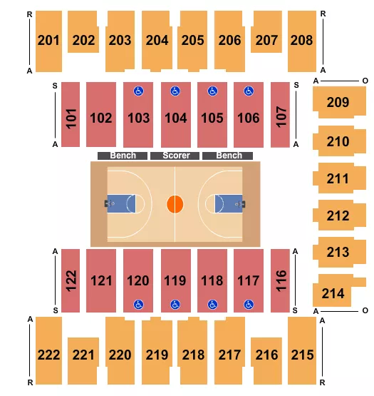 BASKETBALL 2 Seating Map Seating Chart