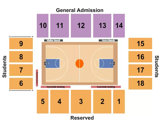 BASKETBALL WOMENS Seating Map Seating Chart