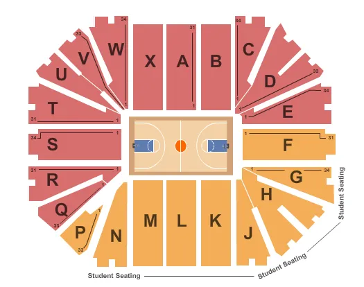 BASKETBALL Seating Map Seating Chart