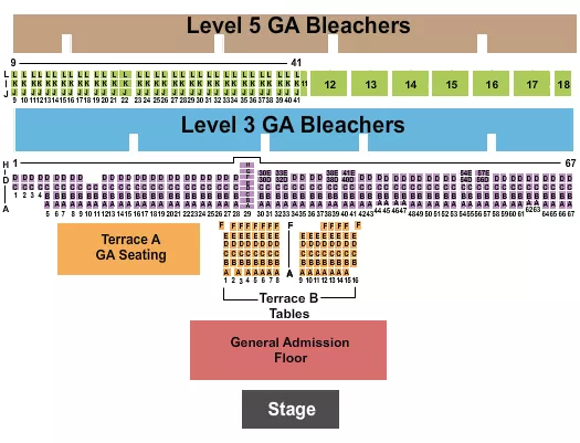 ENDSTAGE GA 2 Seating Map Seating Chart