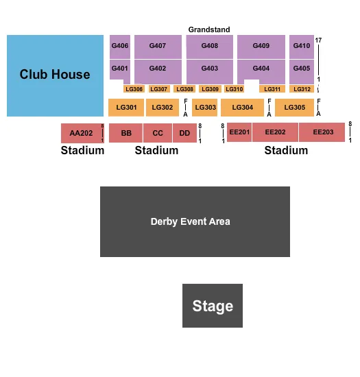 DEMOLITION DERBY Seating Map Seating Chart