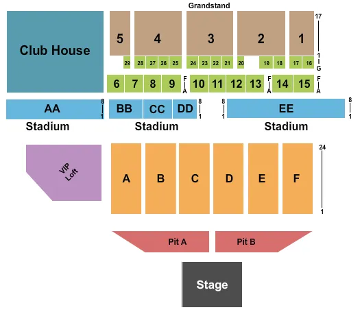 ENDSTAGE PIT 2 Seating Map Seating Chart