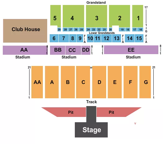 ENDSTAGE PIT 3 Seating Map Seating Chart