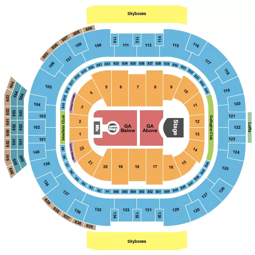 ENDSTAGE GA ABOVE BELOW Seating Map Seating Chart