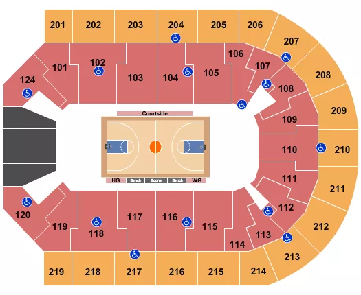 BASKETBALL GLOBETROTTERS Seating Map Seating Chart