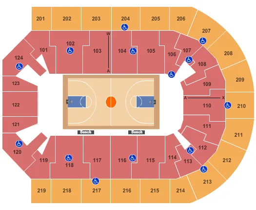 BASKETBALL Seating Map Seating Chart