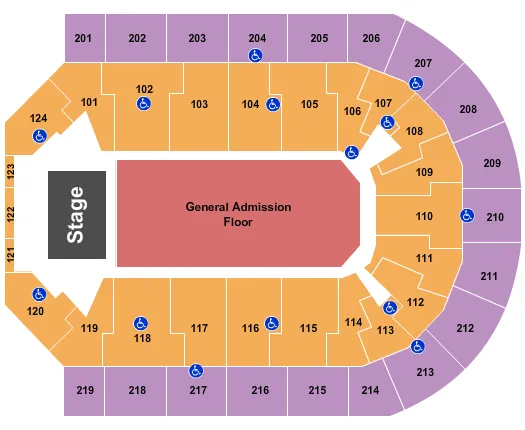 END STAGE GA 2 Seating Map Seating Chart