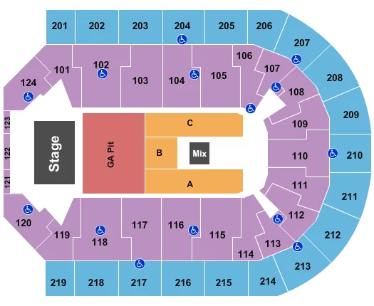 ENDSTAGE PIT 2 Seating Map Seating Chart