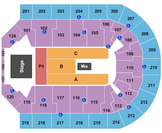 ENDSTAGE PIT Seating Map Seating Chart