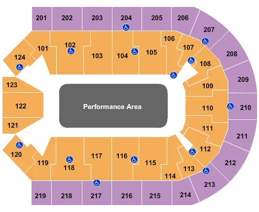 PERFORMANCE AREA Seating Map Seating Chart
