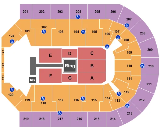 WWE 2 Seating Map Seating Chart