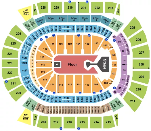DON TOLIVER Seating Map Seating Chart