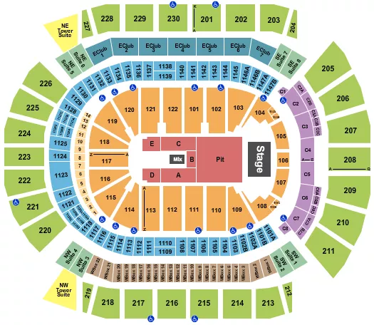 ENDSTAGE GA PIT Seating Map Seating Chart