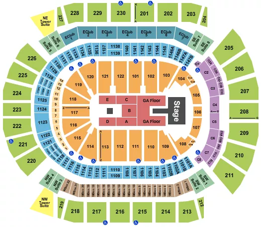 ENDSTAGE GA FLOOR 2 Seating Map Seating Chart