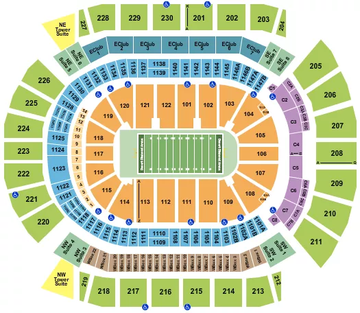 FOOTBALL AZ RATTLERS Seating Map Seating Chart