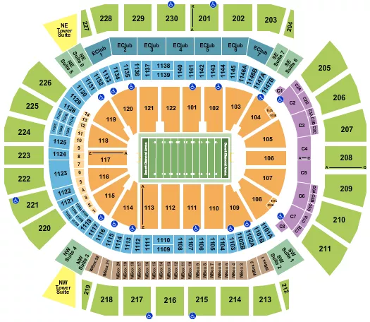 INDOOR FOOTBALL Seating Map Seating Chart