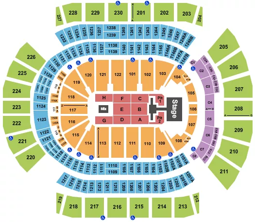 PHIL WICKHAM Seating Map Seating Chart
