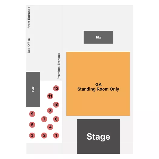 ENDSTAGE TABLES 3 Seating Map Seating Chart